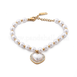 Ion Plating(IP) 304 Stainless Steel Charm Bracelets for Women&nbsp;BJEW-P345-04G