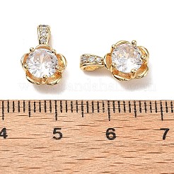 Brass Micro Pave Clear Cubic Zirconia Charms&nbsp;KK-A259-31G