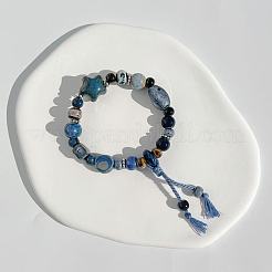 Star Handmade Porcelain & Cotton Cord Beaded Charm Bracelets&nbsp;FS-WGEFA71-01