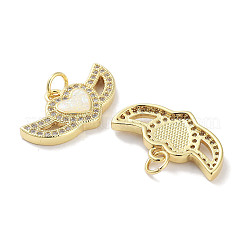 Brass Micro Pave Clear Cubic Zirconia Pendants&nbsp;KK-L213-011G-01