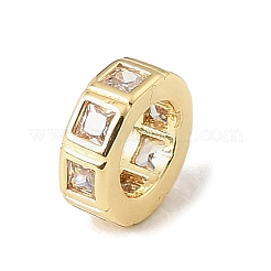 Brass Pave Cubic Zirconia European Beads&nbsp;CU-CBA389D-02G-06