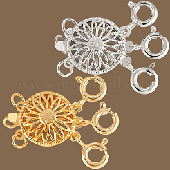 2Pcs 2 Colors Brass Box Clasps&nbsp;KK-BBC0020-82