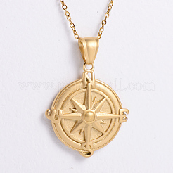 Vintage Stainless Steel Compass Pendant Necklaces for Men&nbsp;MA3570
