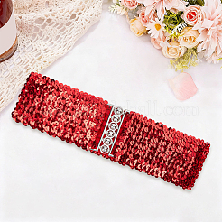 Sparkle Sequins Wide Elastic Dress Belts&nbsp;AJEW-WH20128-026P-02