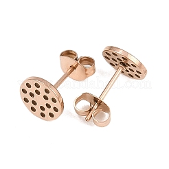 304 Stainless Steel Stud Earring Findings Ion Plating(IP)&nbsp;STAS-P434-06B-RG