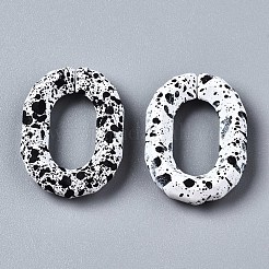 Spray Painted CCB Plastic Linking Rings&nbsp;X-CCB-Q091-015A