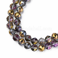 Electroplate Transparent Glass Beads Strands&nbsp;EGLA-N002-34A