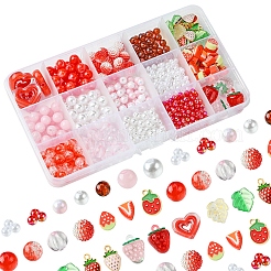 Acrylic Beads with ABS Plastic Imitation Pearl Beads with Alloy Enamel Pendants with Strong Stretchy Beading Elastic Thread Set&nbsp;DIY-FS0007-55