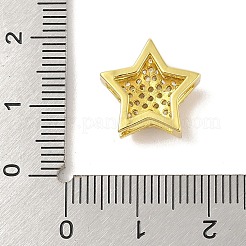 Rack Plating Brass Clear Cubic Zirconia Beads&nbsp;KK-S380-23G