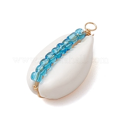 42Pcs 42 Styles Natural Cowrie Shell & Glass Seed Beads Pendants&nbsp;PALLOY-JF02759