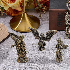 3Pcs 3 Styles Brass Angel Display Decorations&nbsp;DJEW-SP0001-48