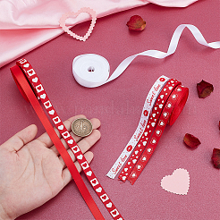 6Rolls 6 Colors Valentine's Day Polyester Printed Grosgrain Ribbon&nbsp;OCOR-PH0004-23