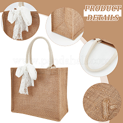 8Pcs Rectangle Burlap Tote Bags&nbsp;ABAG-NB0002-04A
