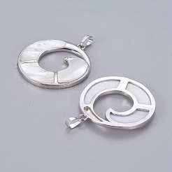 Natural White Shell Mother of Pearl Shell Pendants&nbsp;SSHEL-L008-67P