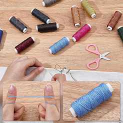 12 Rolls 12 Colors Round Waxed Polyester Twisted Cord&nbsp;YC-CL0001-03B