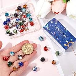 48Pcs 6 Colors Handmade Polymer Clay Rhinestone Beads&nbsp;FIND-SC0011-27