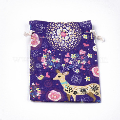 Polycotton(Polyester Cotton) Packing Pouches Drawstring Bags&nbsp;ABAG-T007-02G
