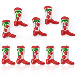 5Pcs Boot Baking Paint Glass Enamel  Beads&nbsp;LAMP-TADJ0001-08H