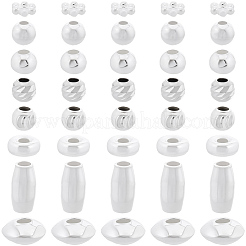 80Pcs 8 Styles 925 Sterling Silver Beads&nbsp;STER-BBC0008-87