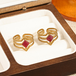 304 Stainless Steel Enamel Cuff Open Rings&nbsp;WG5FBDE-01