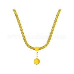 Fashionable 304 Stainless Steel Round Ball Tassel Pendant Necklaces for Women&nbsp;FS-WG82355-01