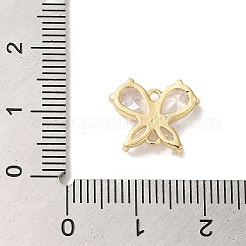 Brass Pave Clear Cubic Zirconia Connector Charms&nbsp;LS-KK-G499-11G