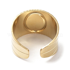 304 Stainless Steel Open Cuff Ring Findings&nbsp;STAS-P334-05B-G