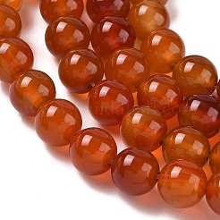 Round Natural Red Agate Bead Strands&nbsp;G-M257-10mm-26