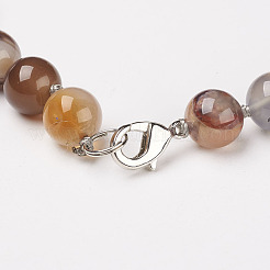 Natural Dyed Agate Beads Necklaces&nbsp;NJEW-F139-6mm-15