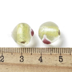 Handmade Gold Foil Glass Beads&nbsp;LAMP-P068-10D