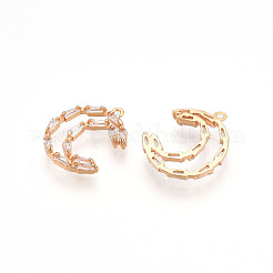 Brass Micro Pave Cubic Zirconia Pendants&nbsp;ZIRC-T016-10