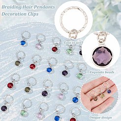 24Pcs 6 Colors Brass Glass Dreadlocks Beads&nbsp;OHAR-AB00011