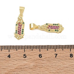 Brass Micro Pave Colorful Cubic Zirconia Pendants&nbsp;CU-CBAD360-12G-03