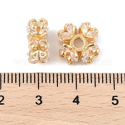 Brass Micro Pave Clear Cubic Zirconia Beads&nbsp;KK-R219-23G