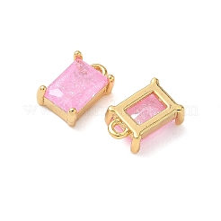 Brass Crushed Ice Cut Cubic Zirconia Pendants&nbsp;KK-D024-25A-G