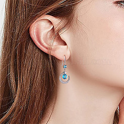 Crescent Moon & Star Drop Earrings&nbsp;JE911A