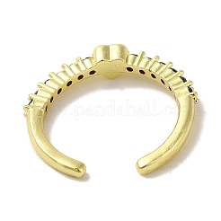 Rack Plating Brass Micro Pave Cubic Zirconia Cuff Rings&nbsp;RJEW-H228-07M