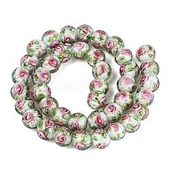 Luminous Handmade Lampwork & Glitter Powder Beads Strands&nbsp;LAMP-Q041-01E