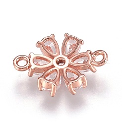 Brass Micro Pave Cubic Zirconia Links&nbsp;ZIRC-F087-10RG-RS