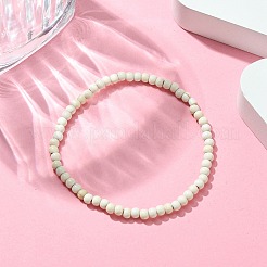 Synthetic Howlite Flat Round Beaded Stretch Bracelets for Women&nbsp;BJEW-JB09717-09