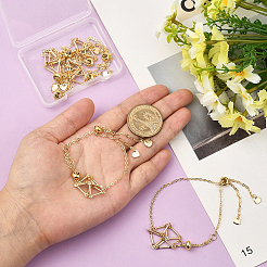 5Pcs Adjustable Braided Brass Macrame Pouch Cable Chain Slider Bracelet Making&nbsp;BJEW-BBC0001-17B