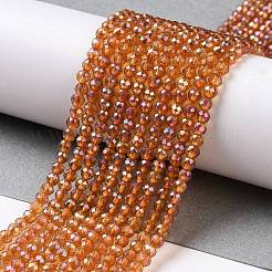 Electroplate Transparent Glass Beads Strands&nbsp;GLAA-H021-01B-FR02
