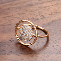 Brass Micro Pave Clear Cubic Zirconia Finger Rings&nbsp;FS-WG899C7-02