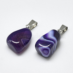 Natural Banded Agate/Striped Agate Pendants&nbsp;G-T122-20C