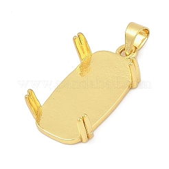Brass Pendant Cabochon Settings&nbsp;KK-F891-04G