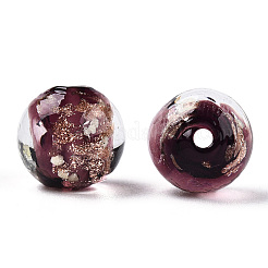 Luminous Handmade Gold Sand Lampwork Beads&nbsp;LAMP-N024-05A