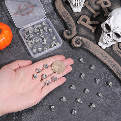 50Pcs Skull Alloy European Beads&nbsp;MPDL-PA0001-02
