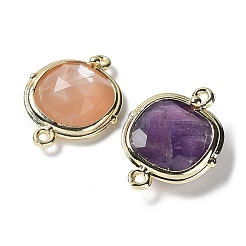 Natural Mixed Gemstone Connector Charms&nbsp;G-C087-01G-B