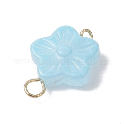 20Pcs Glass Flower Connector Charms&nbsp;PALLOY-JF03140