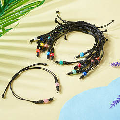 11Pcs 11 Colors Black Waxed Polyester Braided Cord Bracelet Making&nbsp;AJEW-TA00029